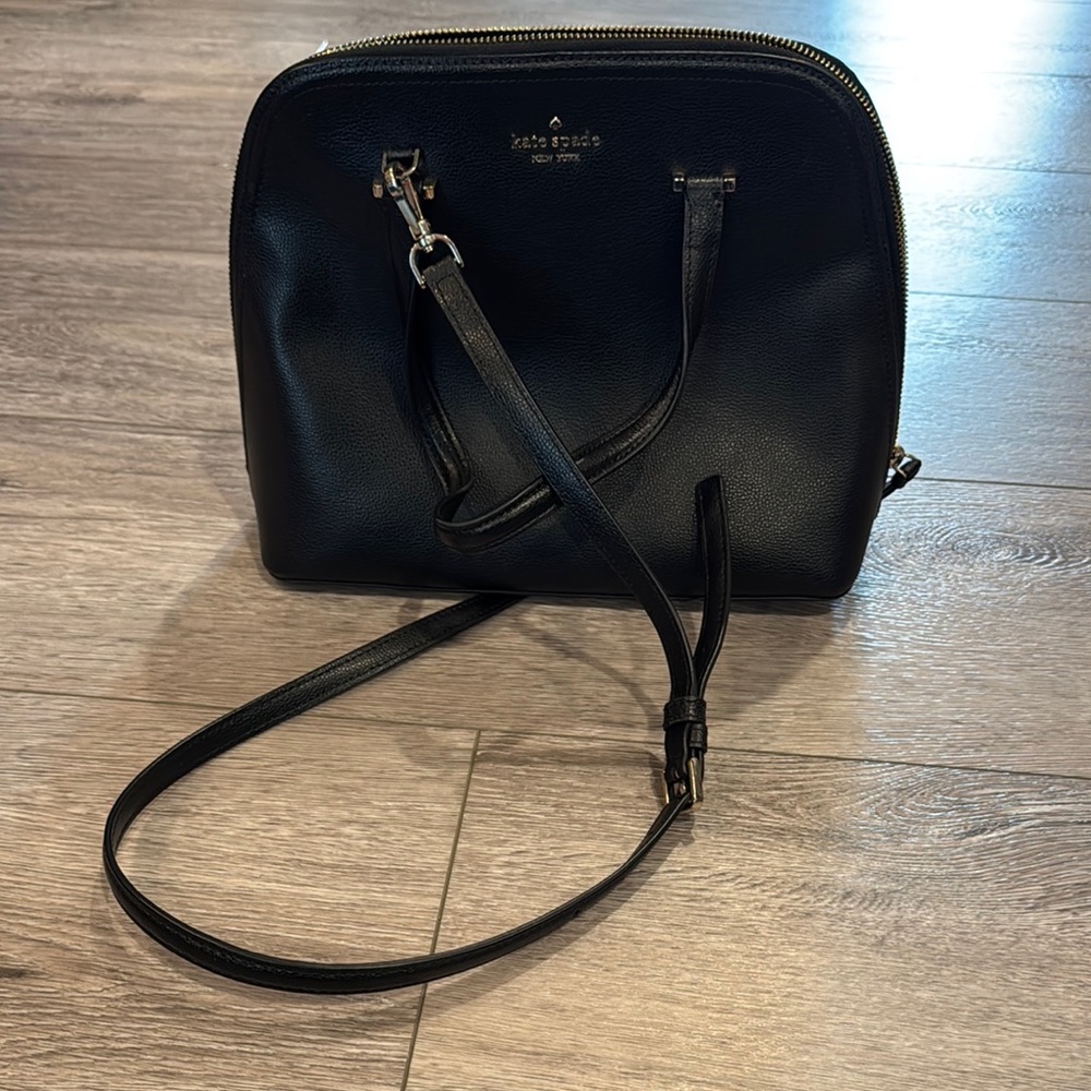 Kate Spade Black Crossbody Bag with Silver Hardware